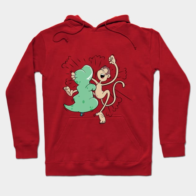 Cute Monkey junior meets his inflatable Arch Enemy Hoodie by schlag.art